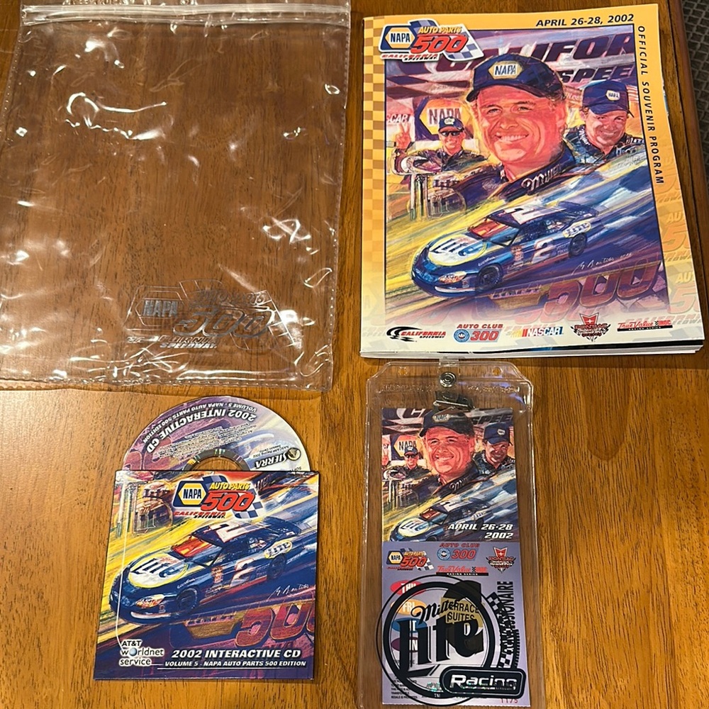 California Speedway memorabilia from 2002. NAPA 500. Jimmie Johnson 1st win.